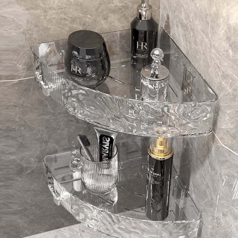 Suporte De Shampoo Prateleiras De Banheiro Sem Furo Acrilico Linhado Armazenamento