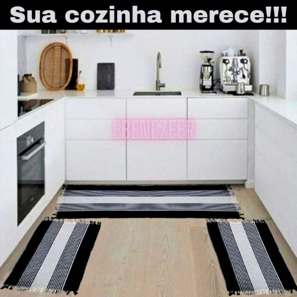 Passadeira Tapete Kit Cozinha 3 Pçs Estampado Algodão Decoração Elegante Coisas Diferentes Para Casa
