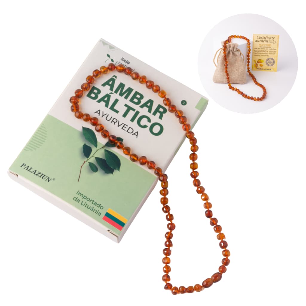 Colar de Âmbar de 0 a 3 anos - Original Com Certificado 33cm