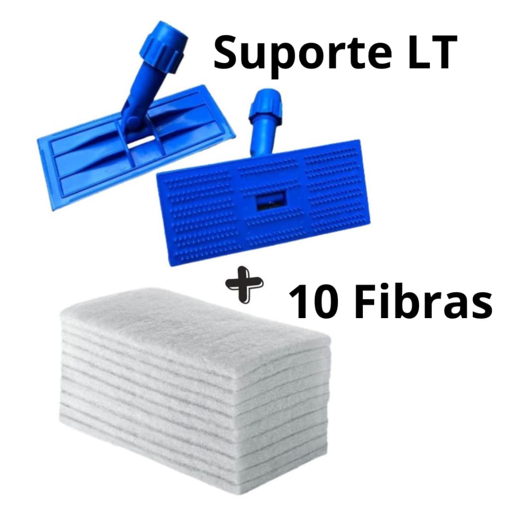Kit Suporte LT + 10 fibras limpeza Antirisco Limpa Tudo Esfregao Pega Fibra