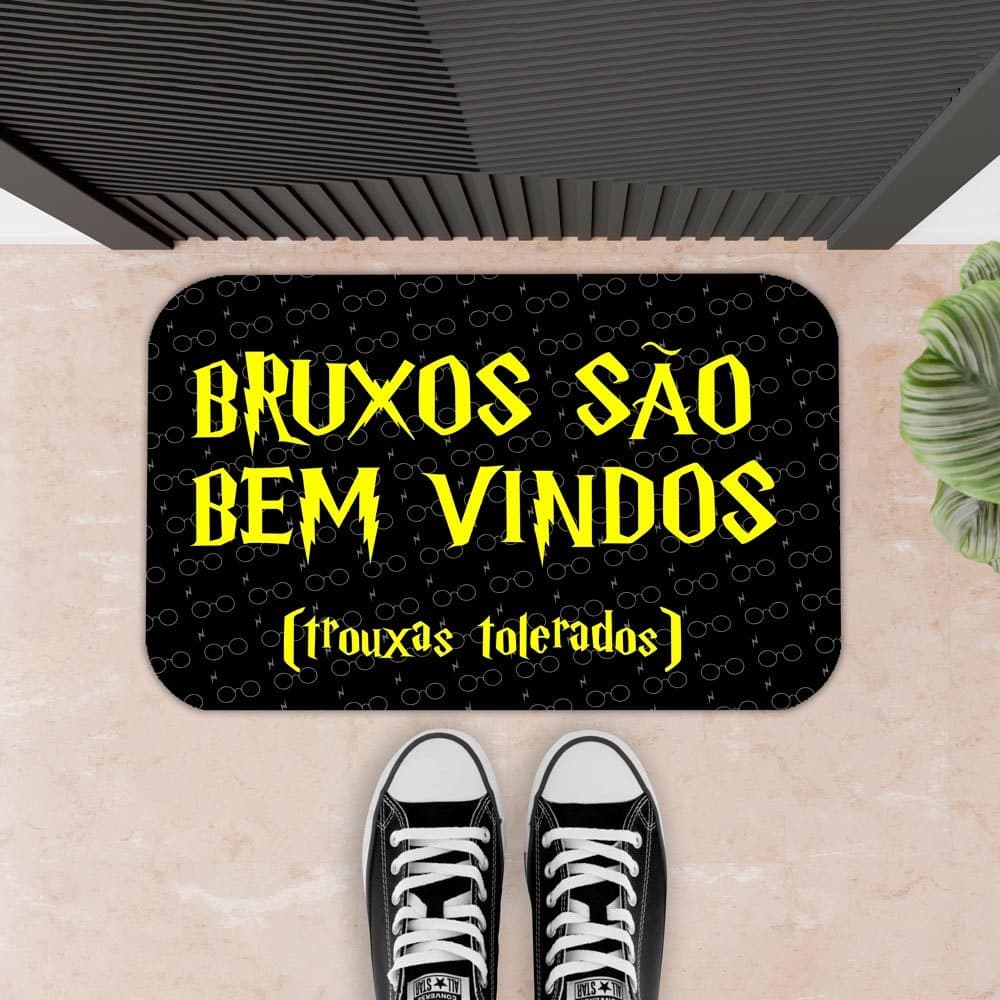 Tapete Para Porta - 34X60  - 2mm  - BRUXOS SÃO BEM VINDOS