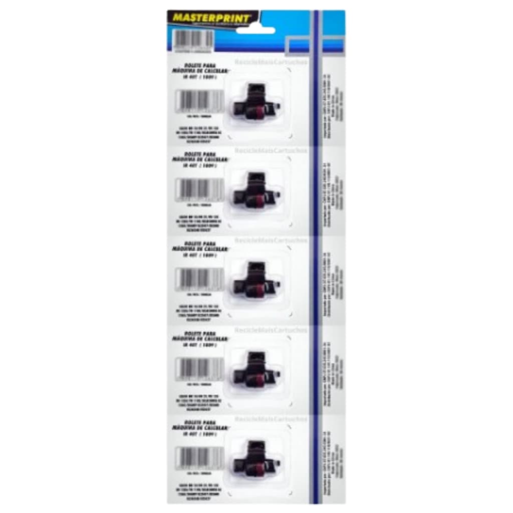 5 Rolete P/ Maquina De Calcular Ir 40t Ir40t 1009 Bicolor Sharp El2507 Hr 18 21