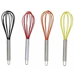 Batedor De Ovos Fouet De Silicone Cozinha Aço Inox 29,5cm
