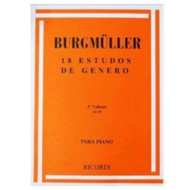 MÉTODO PARA PIANO 🎹 -BURGMÜLLER 18 ESTUDOS DE GENERO 2-VOLUME  OP. 109