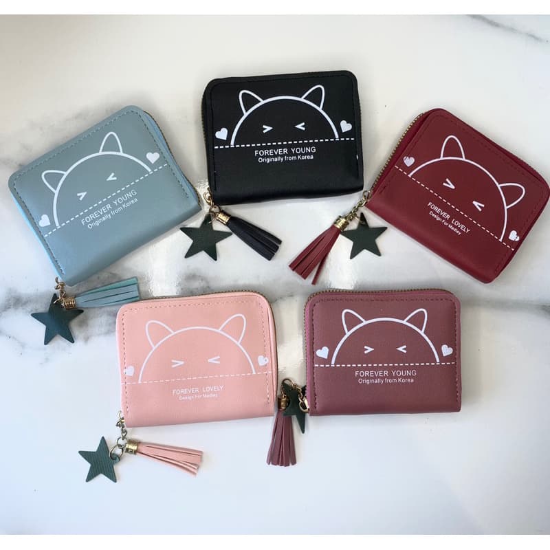 Carteira curta pequena Lovely young gatinho