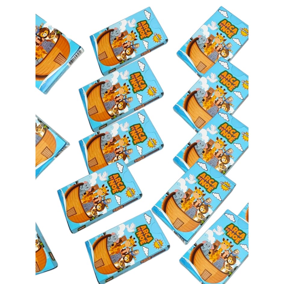 Kit 30 Jogos da Memória Arca de Noé Cartas Ilustrada Didática Brinquedo Dia das Criança Lembrancinha