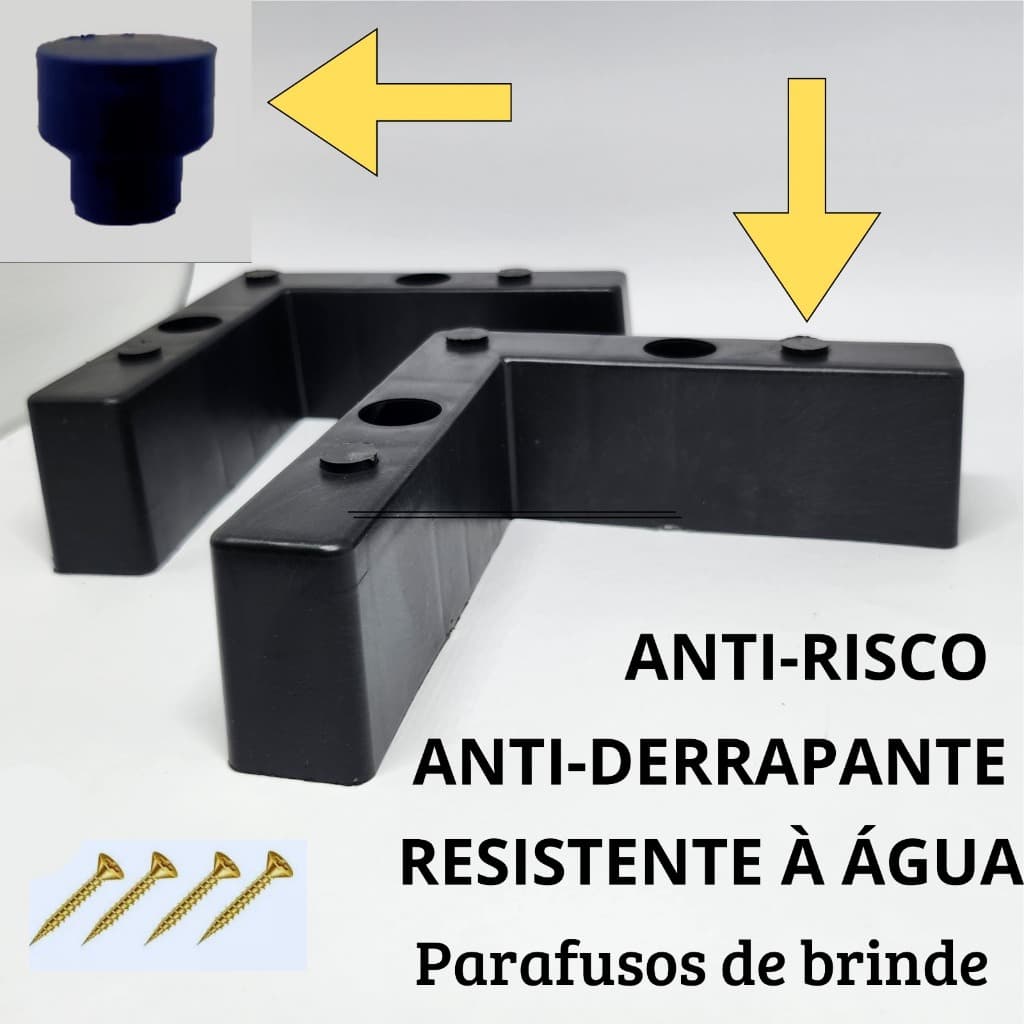 Kit Pé Antiaderente Universal Anti-risco Cantoneira L Plástico Para Sofá