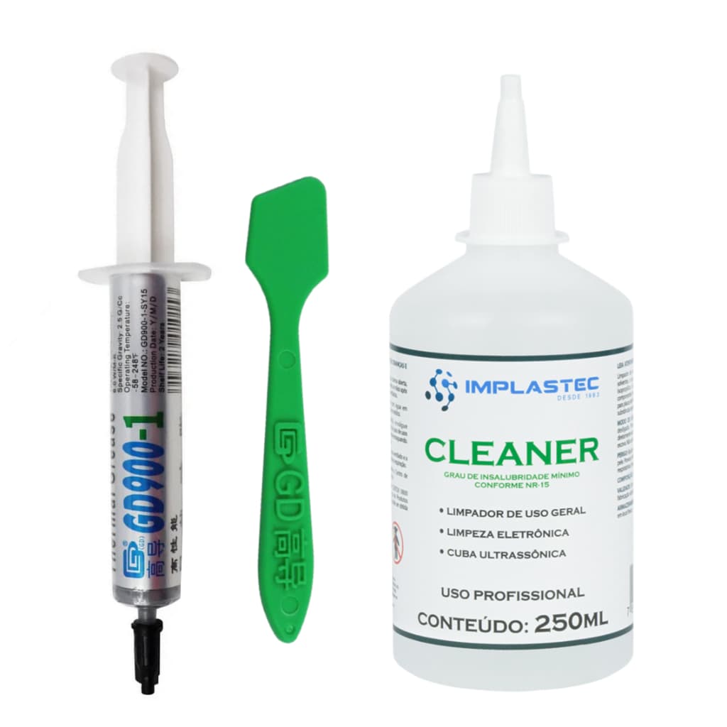 Pasta Térmica GD900-1 + Raspador Aplicador + Cleaner limpador de pasta térmica