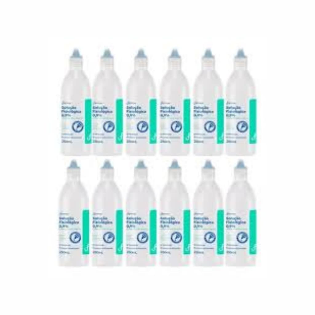 Kit 12 frascos Soro Fisiologico farmax 500ml cada