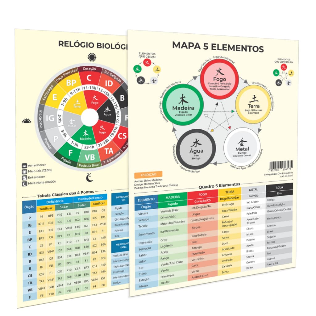 Mapa 5 Elementos Acupuntura Plastificado