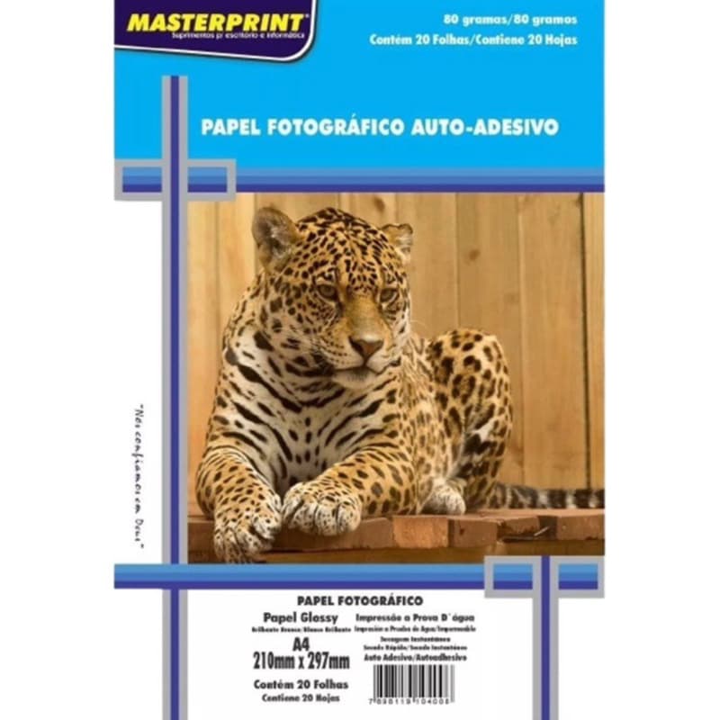 Papel Auto Adesivo 80g Masterprint kit 100 folhas