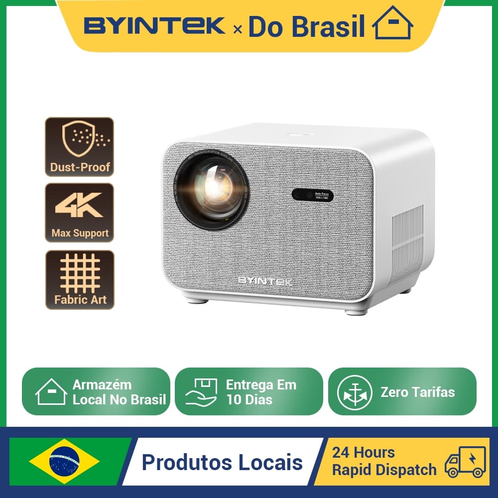 BYINTEK LOVE U12 Projetor Full HD 1080P 4K  WiFi 6 Bluetooth 5.2 Android Home Theater Projetores