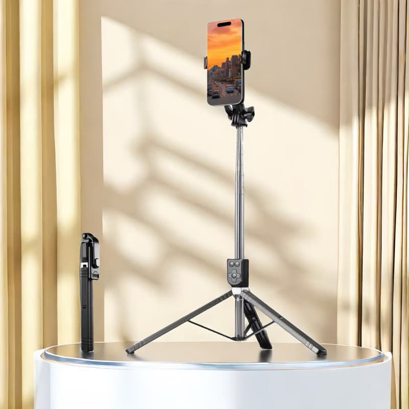 Selfie stick  de comprimento sem fio Bluetooth tripé portátil retrátil mini pau de selfe-envio imediato