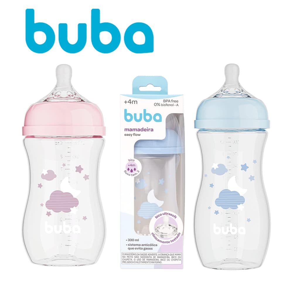Mamadeira Easy Flow Nuvem 120/270/330ml Anticólica do Bebê Buba