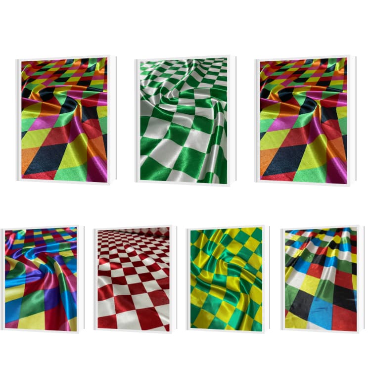 Tecido Cetim Estampado Losangos Coloridos 1,40m Festas e Fantasias