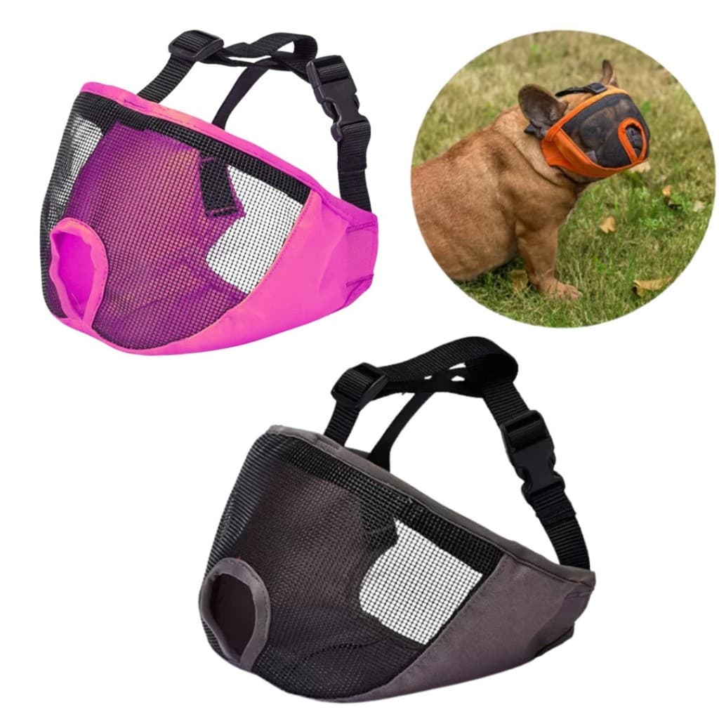 Focinheira Especial Para Cães de Focinho Curto Leve e Respirável Anti-Mordida Máscara Costura Reforçada LR-0284