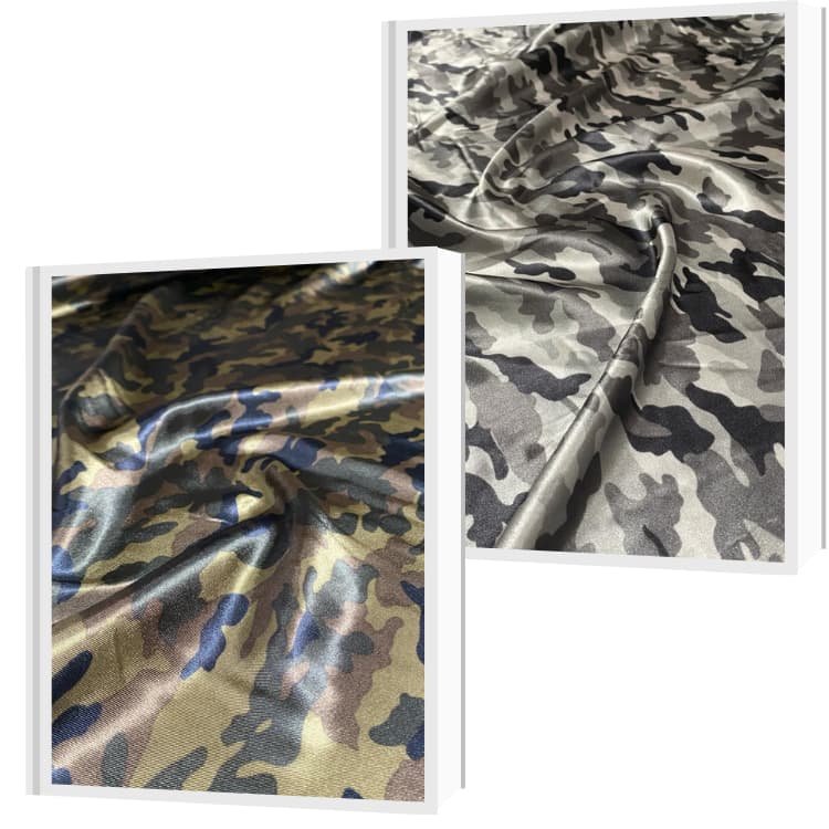 Tecido Cetim Estampado Camuflado 1,40m Para Roupas e Fantasias