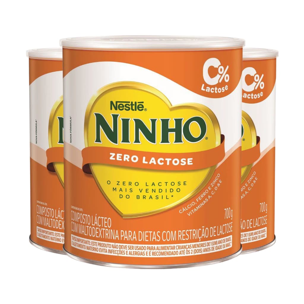 Kit 3 Ninho Fort+ Zero Lactose LT 700g