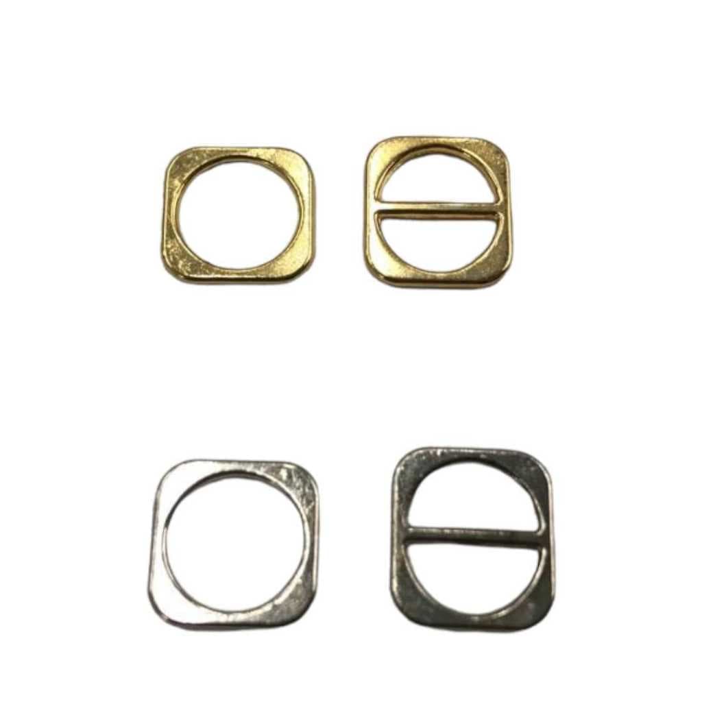 Argola ou regulador 10MM quadrado de metal com 100 uni