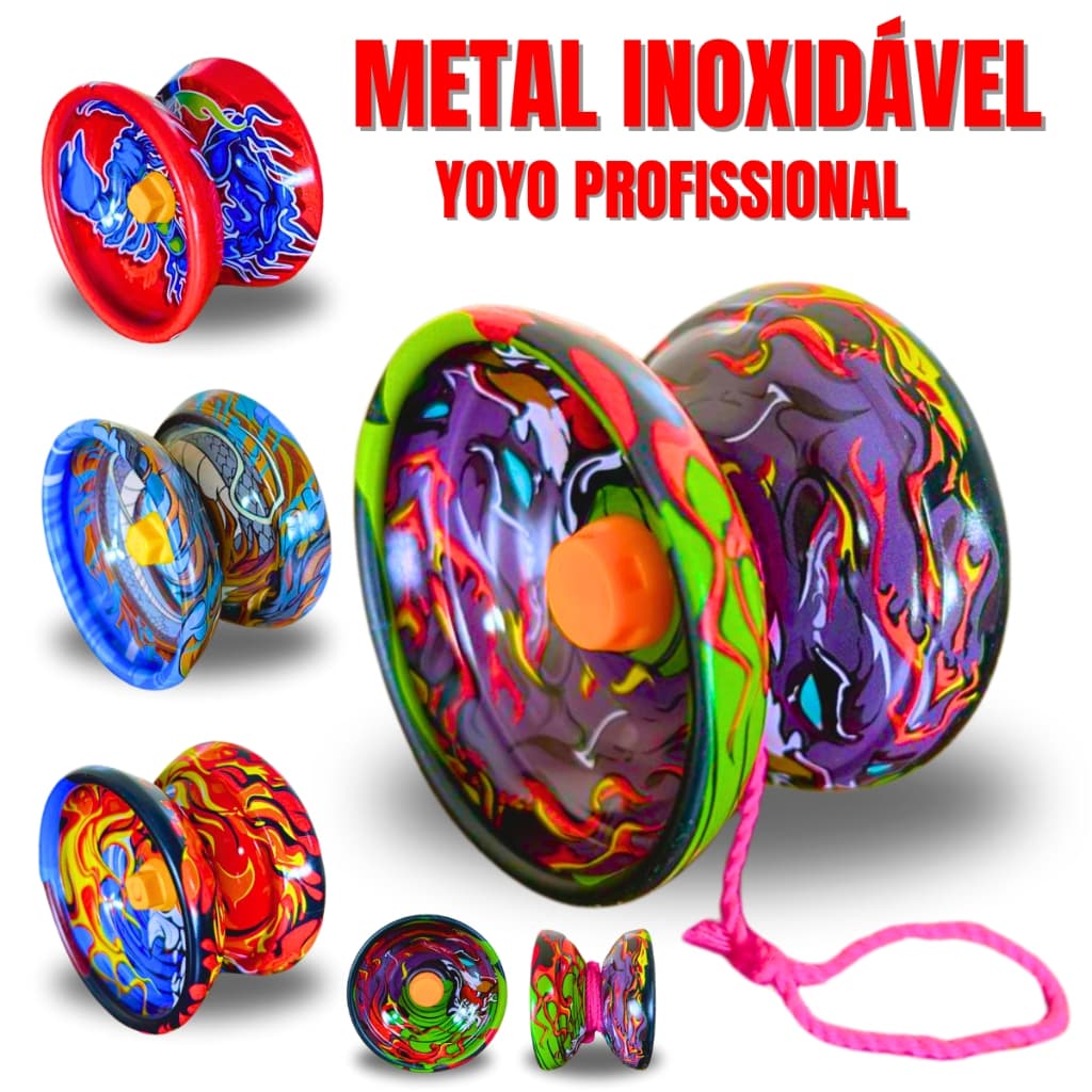 Yoyo Profissional Em Metal Inoxidável Alumínio Leve Com Rolamento