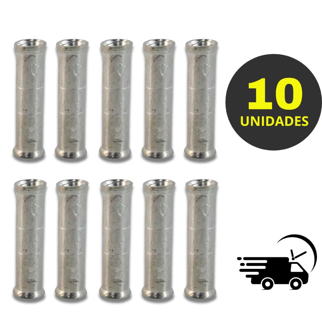 10 Luva de Emenda Tubular de Compressão para cabo 10mm (10 Unidades)