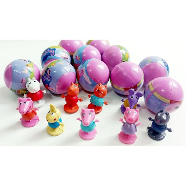 15 PEPPA PIG Bolinha Encapsulada Miniaturas de Personagens, lembrancinha, sacolinha, aniversário