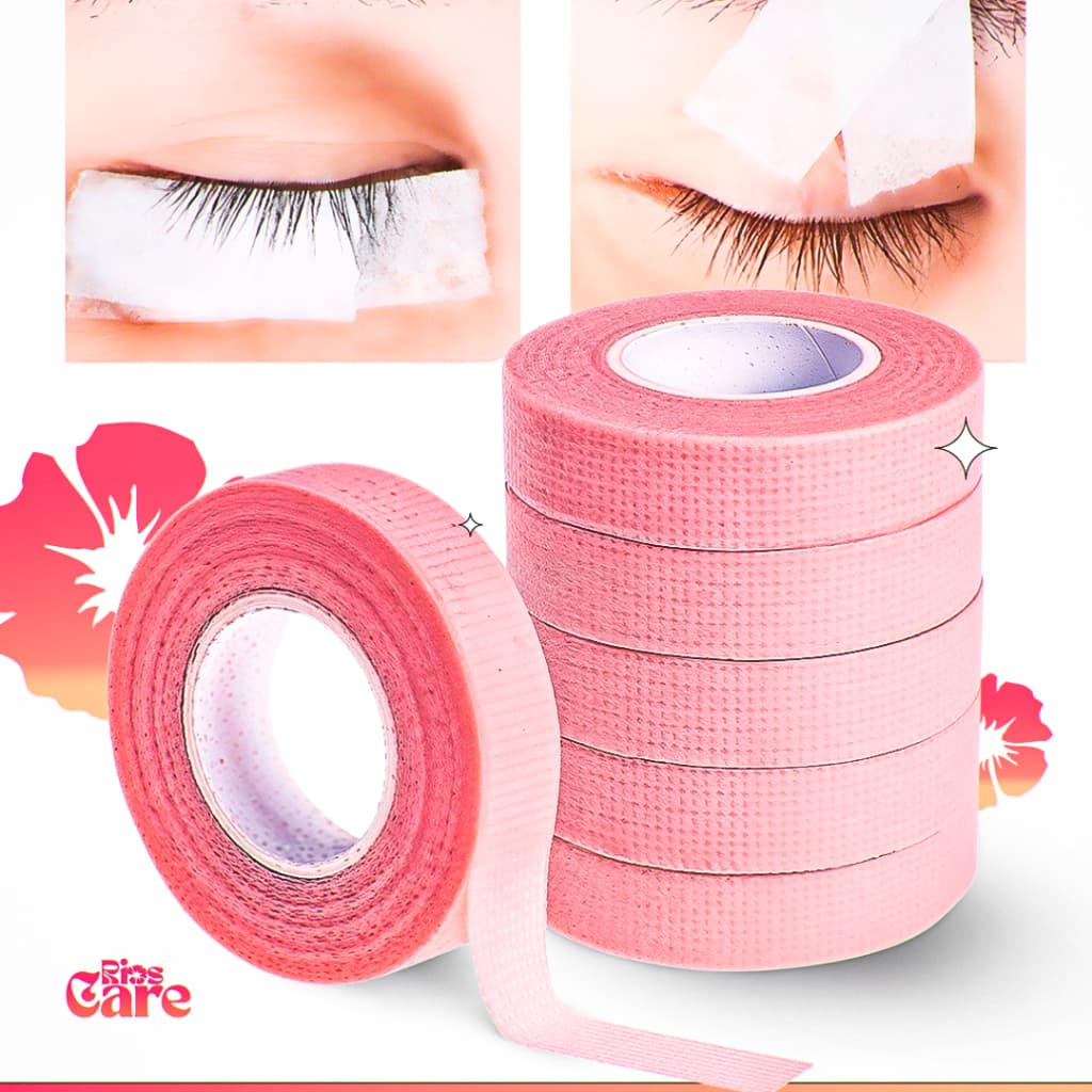5 Fitas Transpore/Micropore Rosa Antialérgica Para Extensão E Alongamento De Cílios 9m