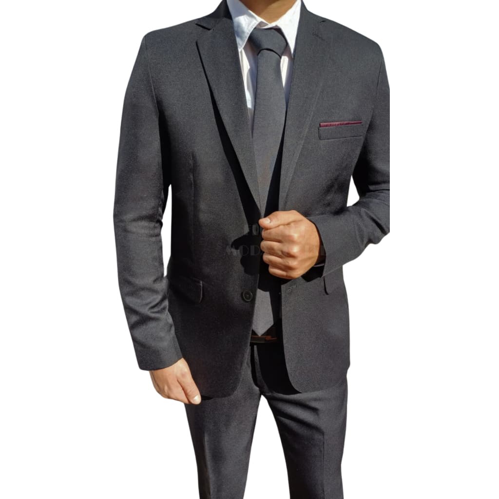 Terno social masculino MICROFIBRA - Slim PRETO (Original)