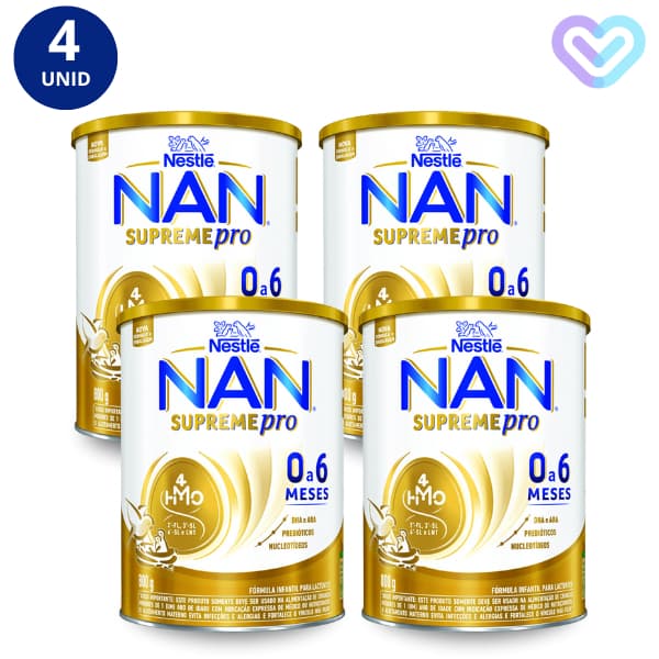 Kit 4x Fórmula Infantil NAN Supreme 0 A 6 Anos 800g Nestlé
