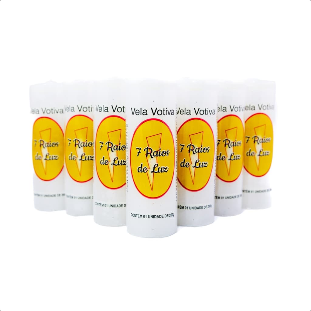 10 Velas Votivas 7 Dias Branca 100% Parafina Pura 260g