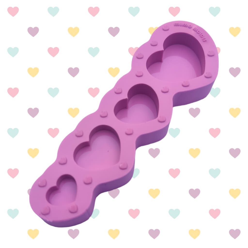 Molde Coração para Jóia Afetiva - 4 Cavidades - 3,5cm, 2,5cm e 1,5cm - Colar, Chaveiro, Pingente capa