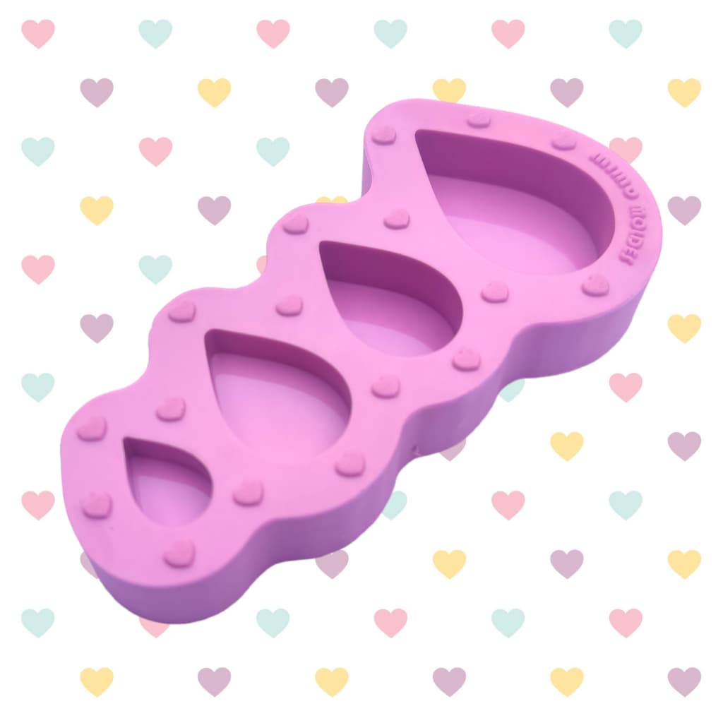 Molde Gota para Jóia Afetiva - 4 Cavidades - 3,5cm, 2,5cm e 1,5cm - Colar, Chaveiro, Pingente capa