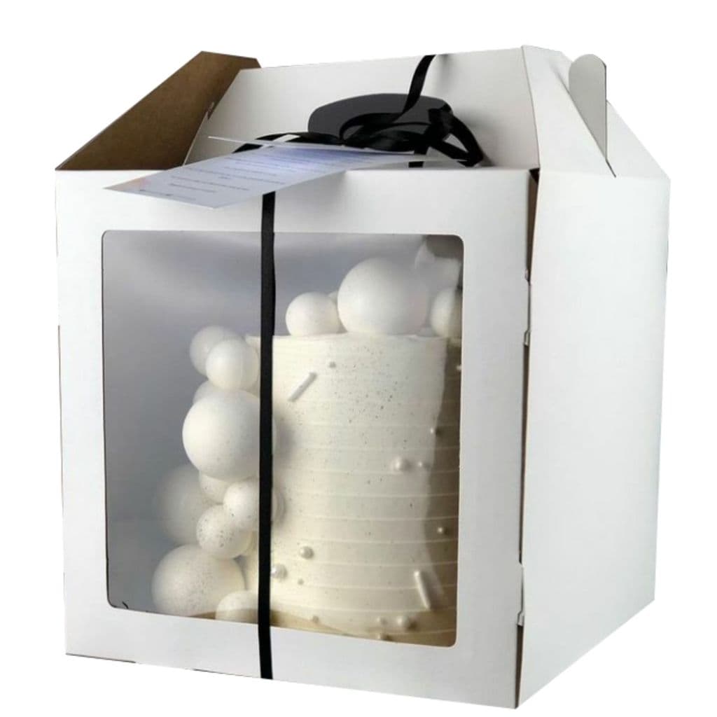 CAIXAS PARA BOLO ALTO 30x30x29CM COM ALÇA DE APOIO E VISOR