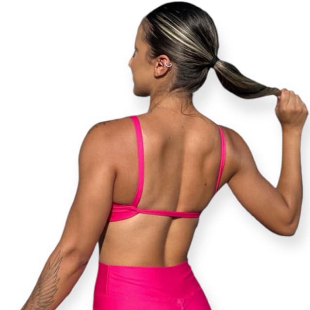 Top fitness costas NUAS  bojo removível academia treino e Crossfit corrida treino bermuda para musculação pilates