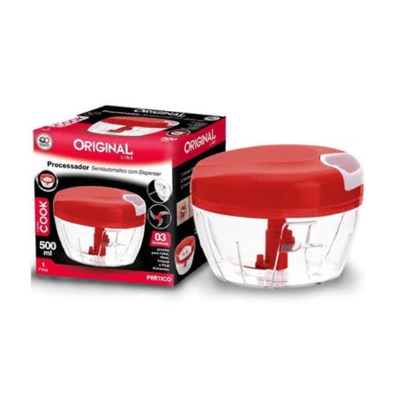 1 Multi Processador Triturador de Alimentos Manual Premium 3 Lâminas Inox Original - envio imediato -