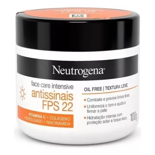 Creme Facial Neutrogena Face Care Intensive Antissinais Fps 22 Com 100g