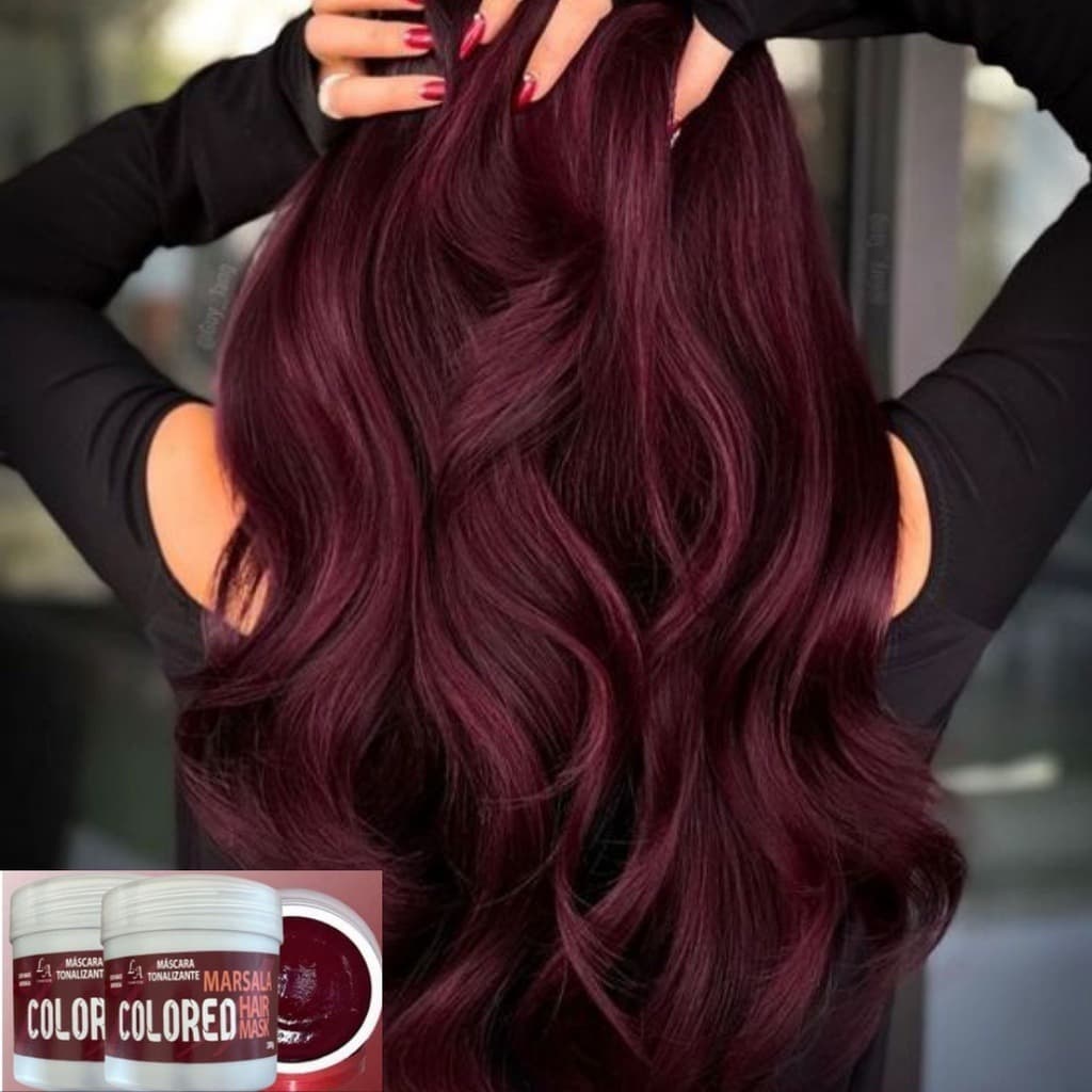 Máscara tonalizante - 300gr S/ Amônia marsala (vinho)- Eleita a melhor máscara Tonalizante- Nova Formula Rende 3x Mais