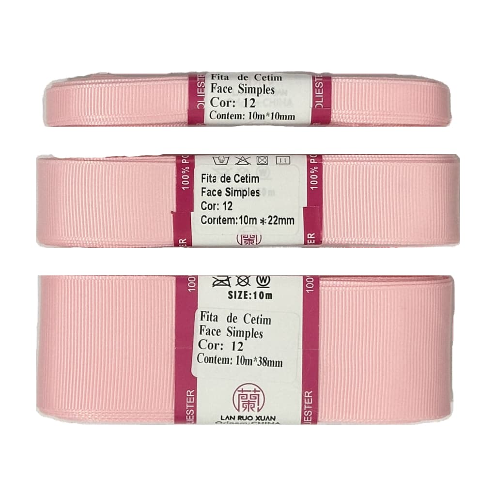 KIT Fita Gorgurão Lan Ruo Xuan para laços Tiaras N9 (38mm) /N5 (22mm) /N2 (10mm) Total 30 Metros DIY