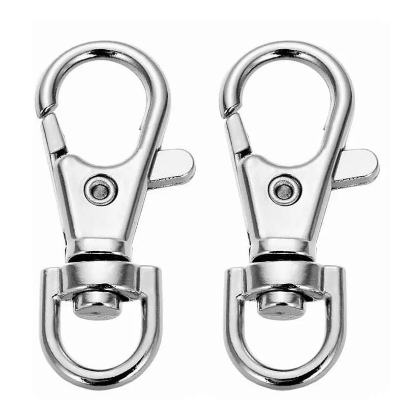 Mosquetão Fecho Dourado 35 mm 60 Peças - Gancho Lagosta