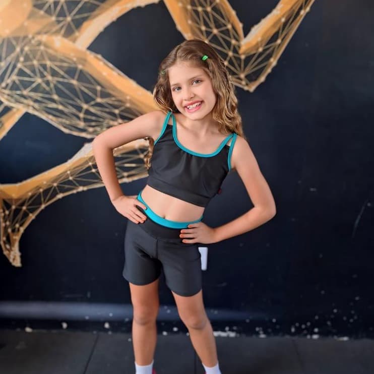 Conjunto De Academia Fitness Infantil Feminino Top E Short