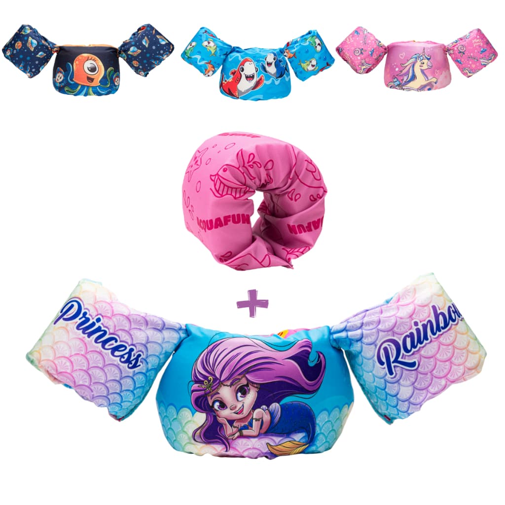 Bóia Colete Salva Vidas Não Fura ACQUAFUN Standard com Bóia Auxiliar Proteção Extra Menores 2 Anos