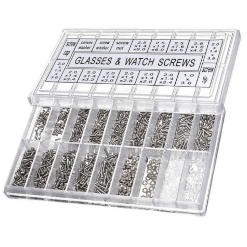 Kit 1000 Micro Mini Parafuso Reparo Óculos Relógio Com Chave
