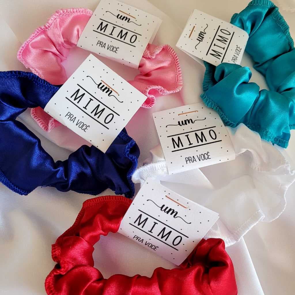 12 xuxinhas de cetim Mimo para cliente KIT 12 xuxinhas de cetim com tag brinde para cliente xuxinha de cetim