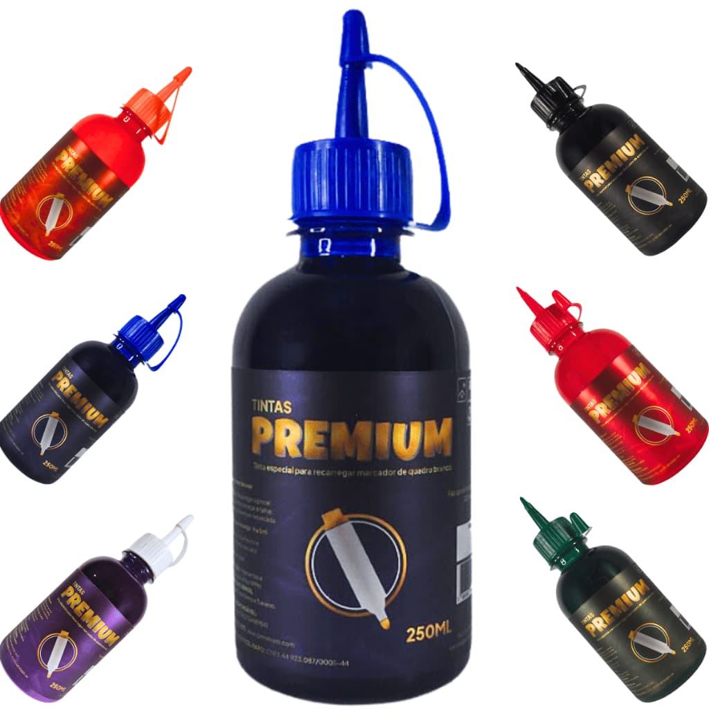 Tinta Para Marcador de Quadro Branco Premium Não Mancha 250ML Refil Canetão Professor Escola