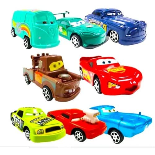Kit Com 6/8 Carrinhos Fricção Filme Carros Relampago Mcqueen Brinquedo Infantil Presente