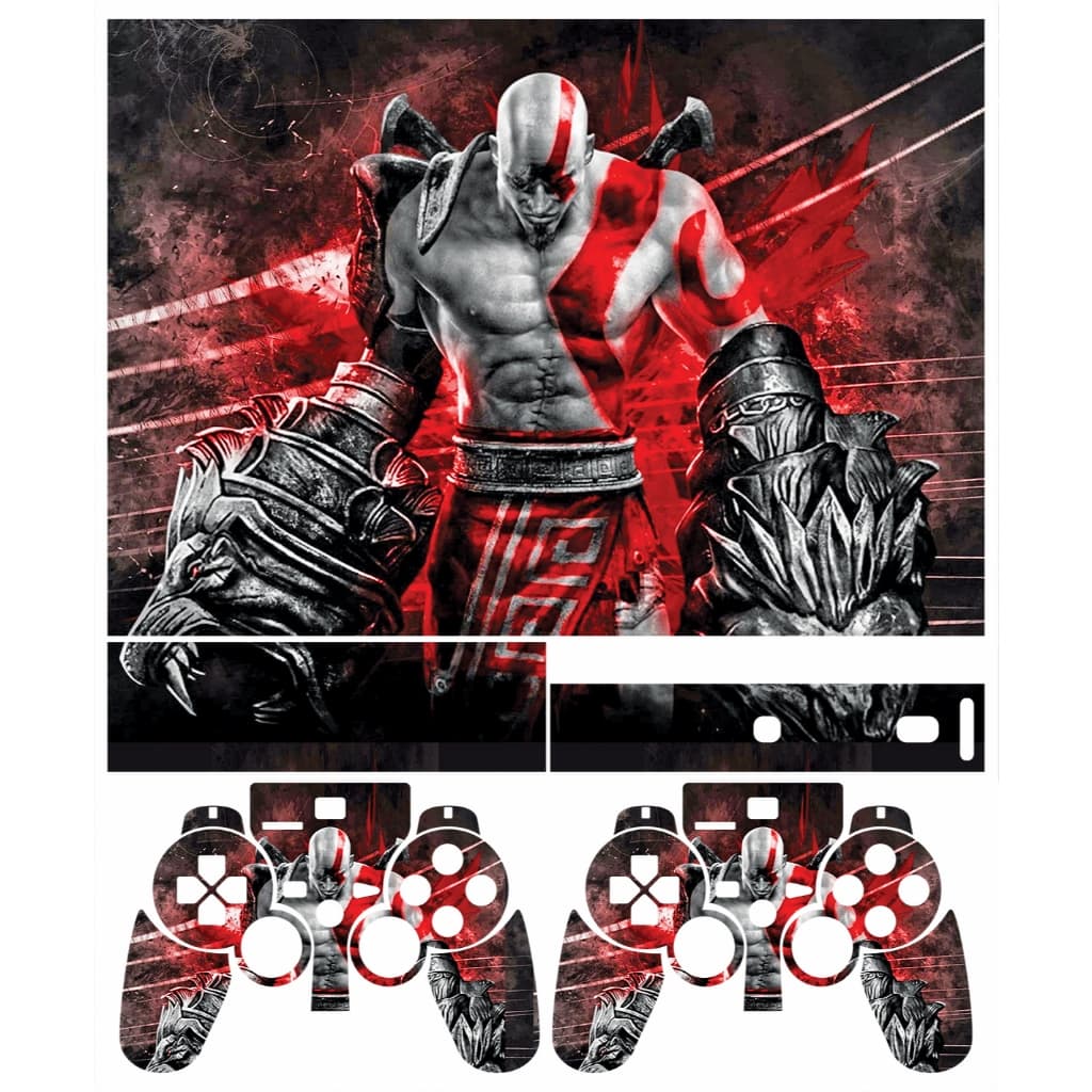 Skin Adesiva PS3 Fat - God Of War Preto e Vermelho