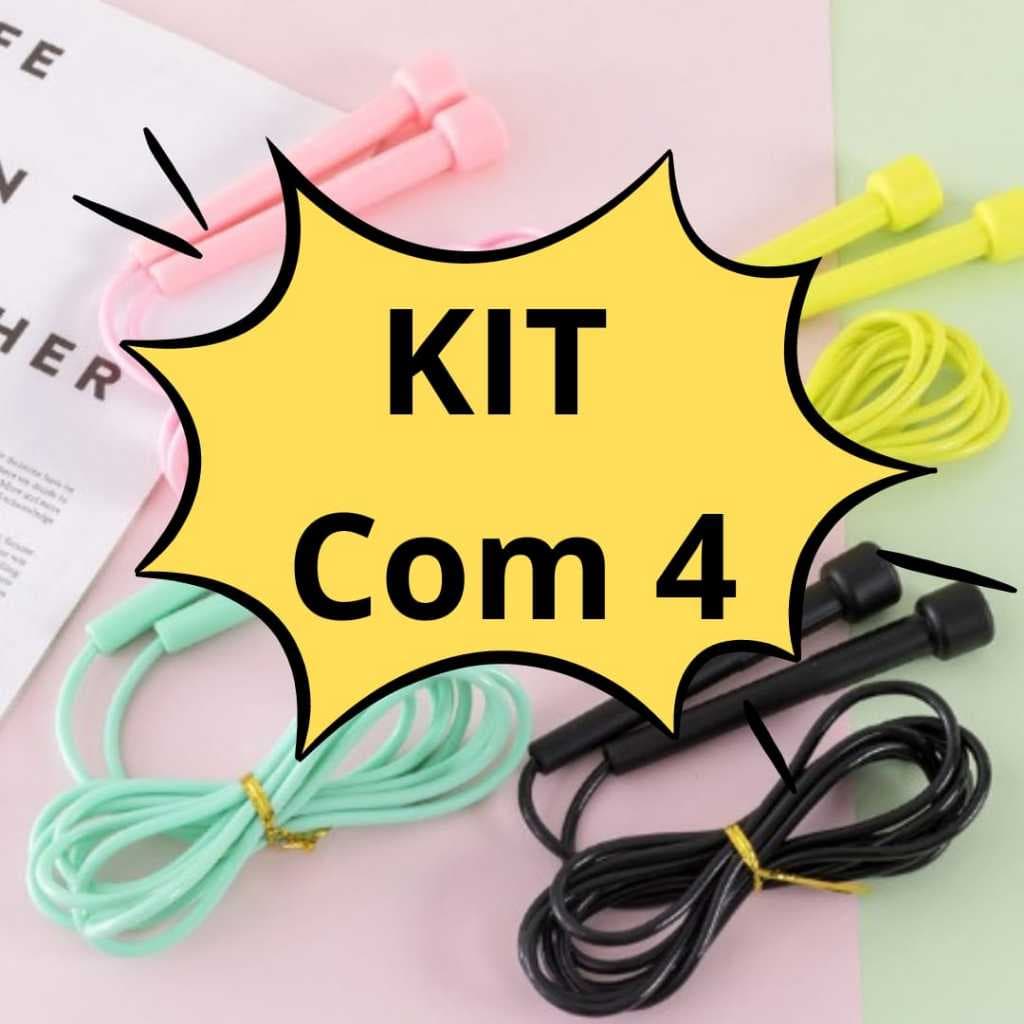 KIT COM 4 Cordas de Pular Profissional Ajustável de PVC  280cm (10) MT128