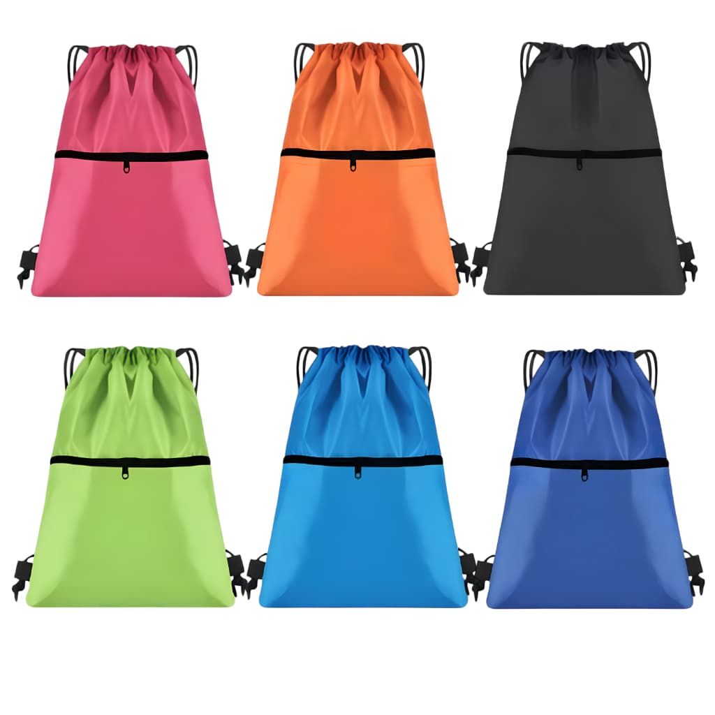 Saco Mochila Esportiva De Nylon Academia Simples Zíper Cores