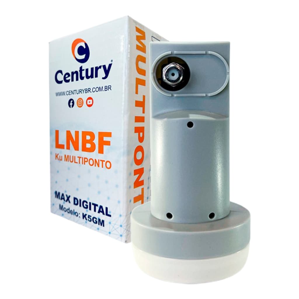 LNBF Century Banda KU Universal Multiponto Nova Parabólica, 14 pontos ou mais, Max Digital K5GM