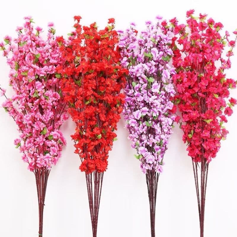 Galho Haste Cerejeira Artificial 120cm Ramo De Flores Decorativas Sakura